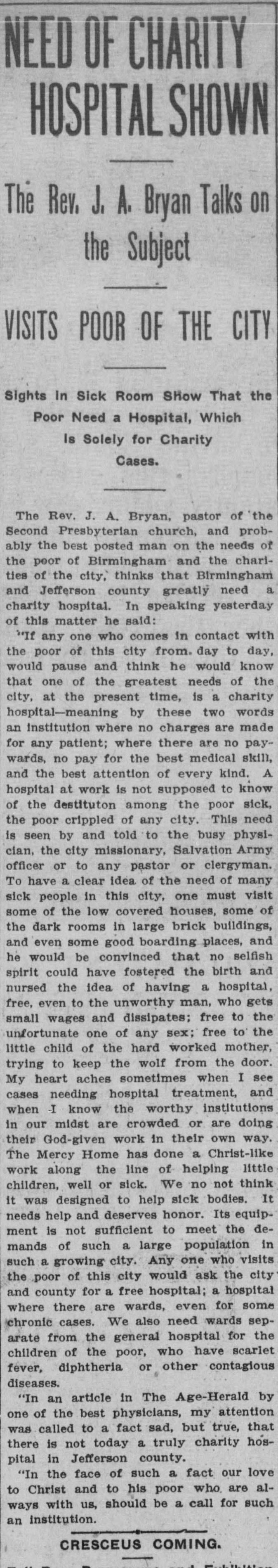 Need of Charity Hospital Shown